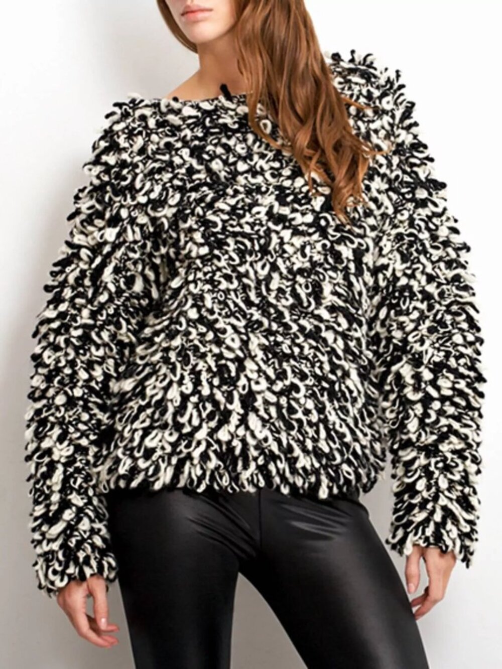Isabel Marant X H&M Black & White Chunky Loop Knit Sweater, size M